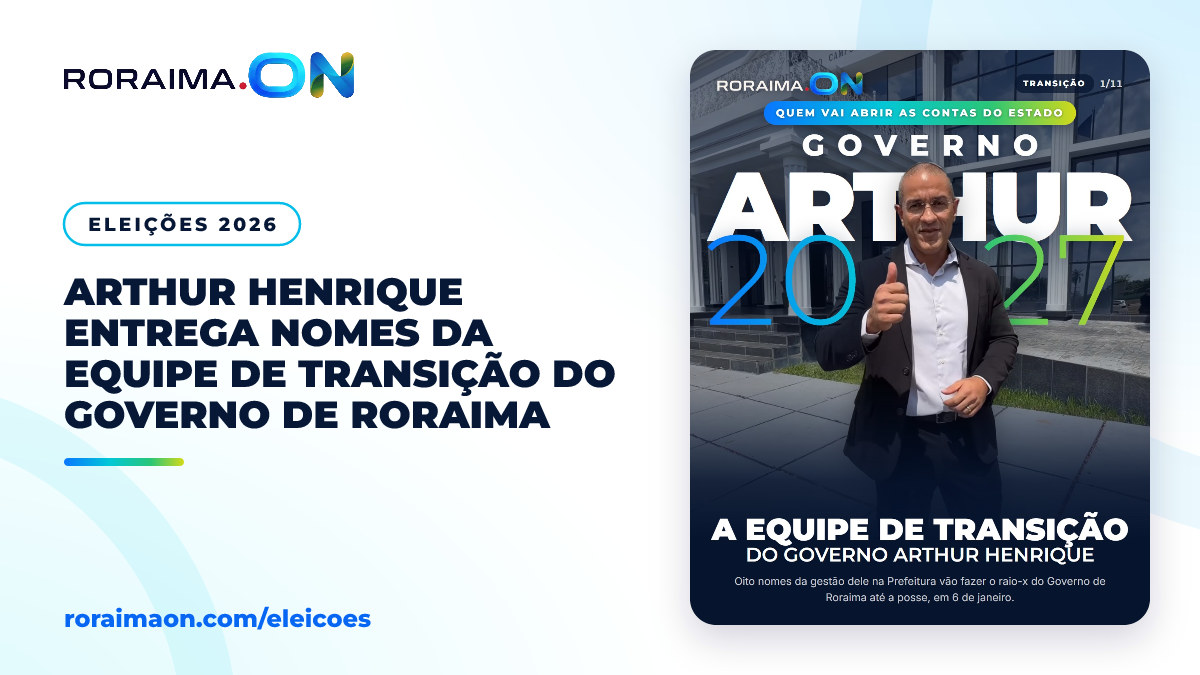 Arte gráfica com o título A equipe de transição do governo Arthur Henrique e fotos dos integrantes da comissão.