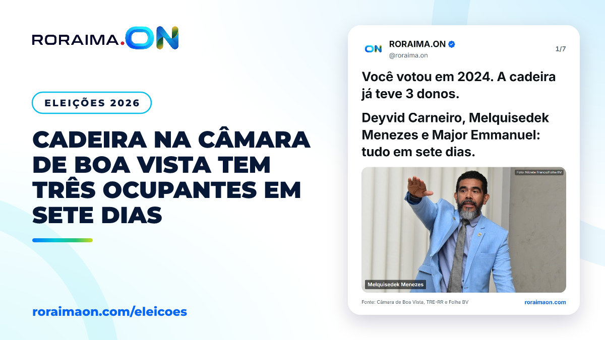 Arte gráfica com o título: Você votou em 2024. A cadeira já teve 3 donos.