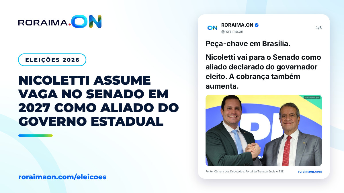 Arte gráfica com foto de Nicoletti e destaque para sua eleição ao Senado em 2026 com 138.269 votos.