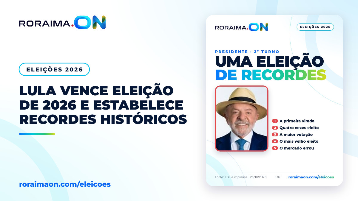 Arte gráfica com foto de Lula e dados sobre os recordes da eleição de 2026.